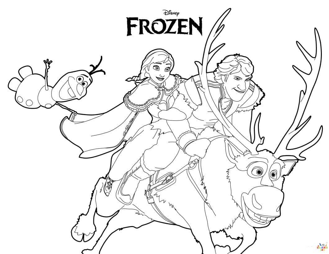 Coloriage des personnages disney la reine des neiges, Le renne